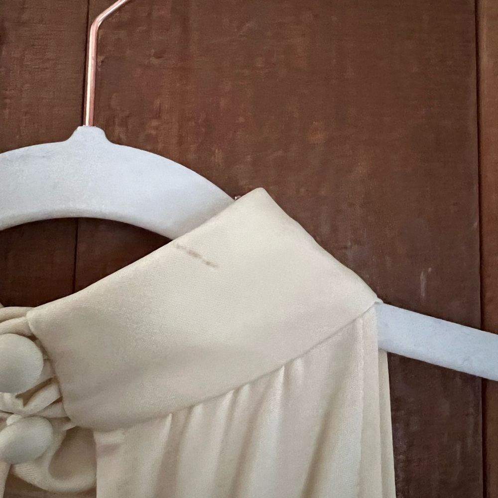 Incredible Vintage 70s Handmade Chevron Maxi Dress Gown - Picture 6 of 9